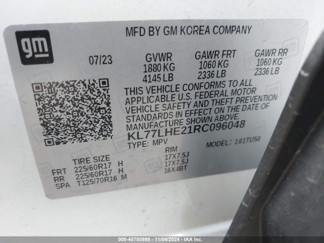 Chevrolet Trax Fwd Lt 2024 KL77LHE21RC096048 Image 9