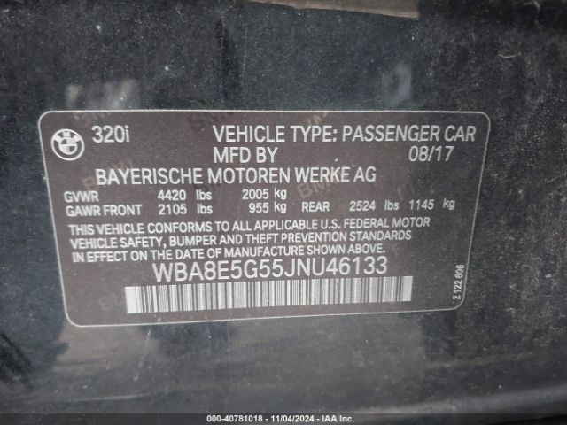 WBA8E5G55JNU46133 BMW 320i Xdrive
