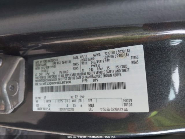 5LMTJ3DH9HUL67908 Lincoln Mkc Reserve