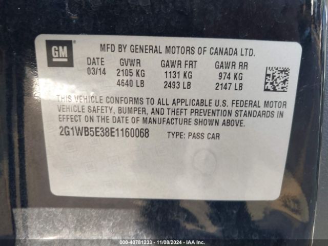 2G1WB5E38E1160068 Chevrolet Impala Limited Lt