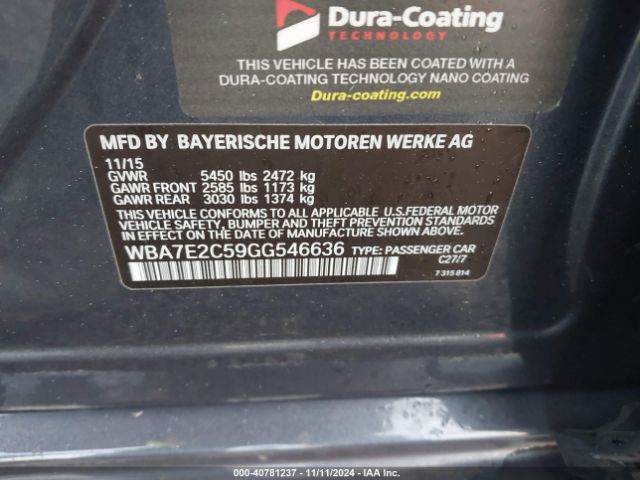 WBA7E2C59GG546636 BMW 740I