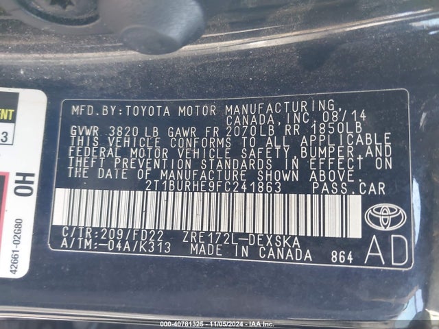 Toyota Corolla S Plus 2015 2T1BURHE9FC241863 Image 9