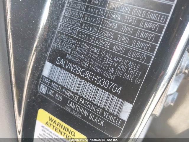 SALVN2BG8EH939704 Land Rover Range Rover Evoque Pure