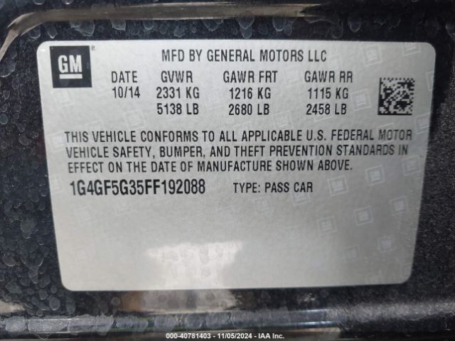 1G4GF5G35FF192088 Buick Lacrosse Premium Ii