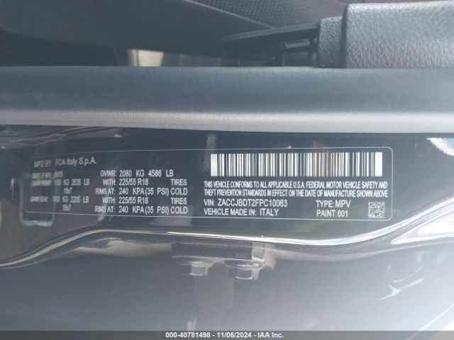 ZACCJBDT2FPC10063 Jeep Renegade Limited