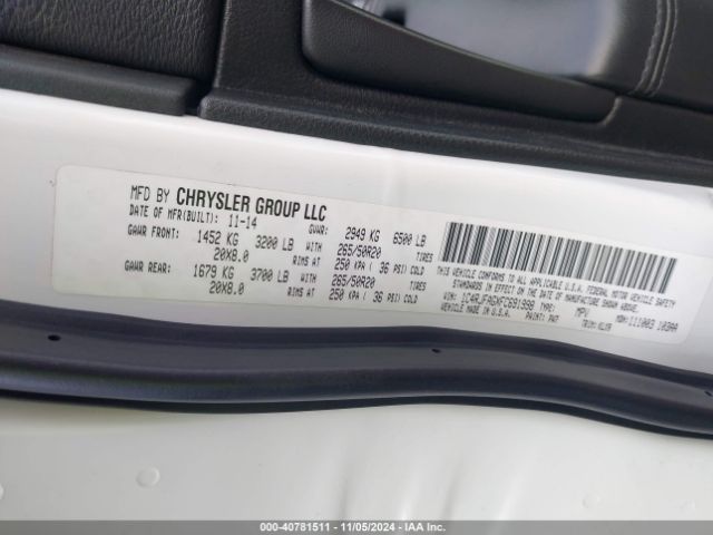1C4RJFAGXFC691998 Jeep Grand Cherokee Altitude
