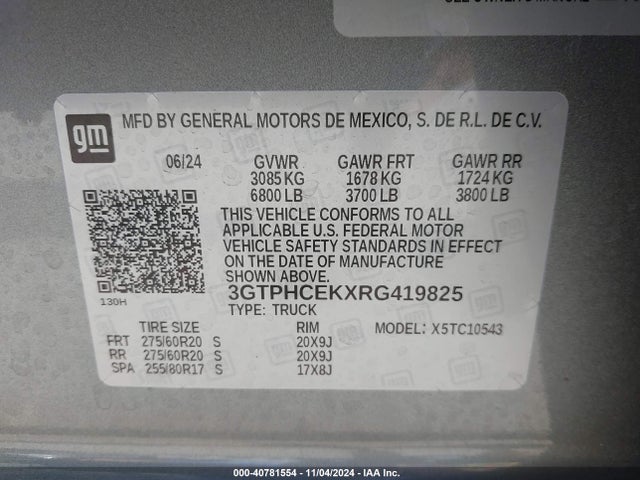 3GTPHCEKXRG419825 GMC Sierra 1500 2wd  Short Box Elevation