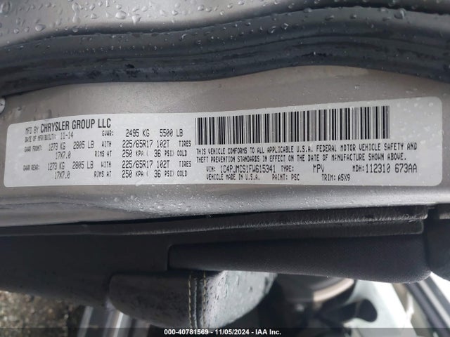 Jeep Cherokee Latitude 2015 1C4PJMCS1FW615341 Image 9