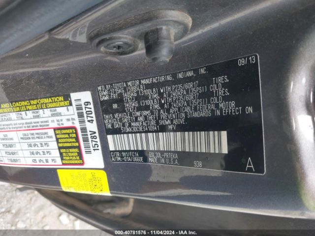 5TDKK3DC9ES410941 Toyota Sienna Le V6 8 Passenger