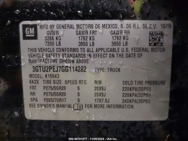 3GTU2PEJ7GG114282 GMC Sierra 1500 Denali