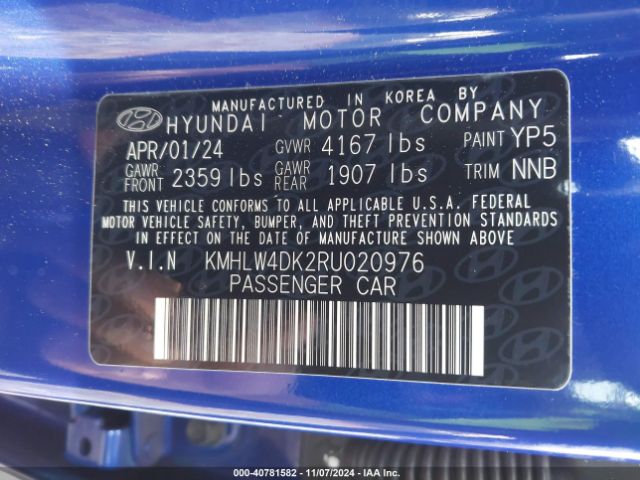 KMHLW4DK2RU020976 Hyundai ELANTRA N