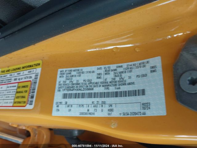 1FTER4FHXNLD35868 Ford Ranger Xlt