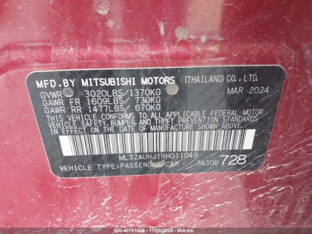 ML32AUHJ1RH011049 Mitsubishi MIRAGE ES