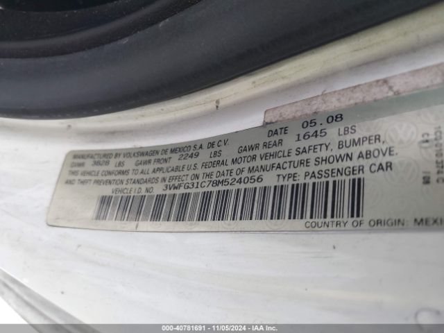 2008 VOLKSWAGEN NEW BEETLE COUPE 3VWFG31C78M524056 Photo 8