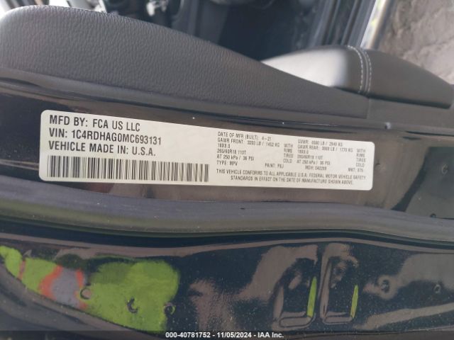 1C4RDHAG0MC693131 Dodge Durango Sxt Rwd