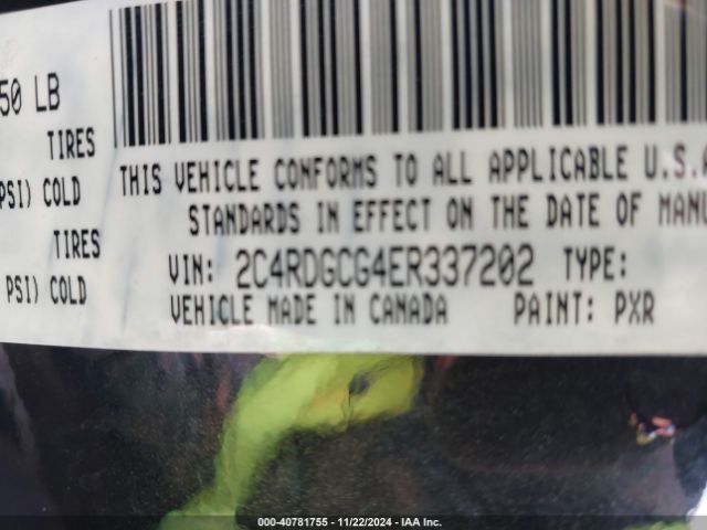 2C4RDGCG4ER337202 Dodge Grand Caravan Sxt