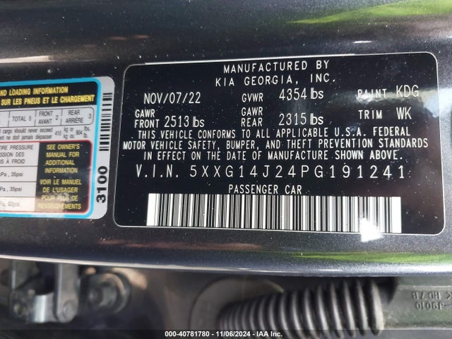 KIA K5 LXS 2023 5XXG14J24PG191241 Image 9