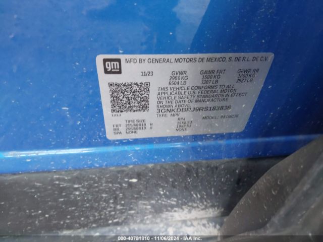 3GNKDBRJ9RS183836 Chevrolet Blazer Ev Eawd 2lt