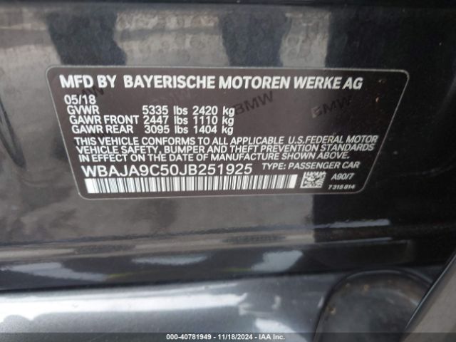 WBAJA9C50JB251925 BMW 530e Iperformance