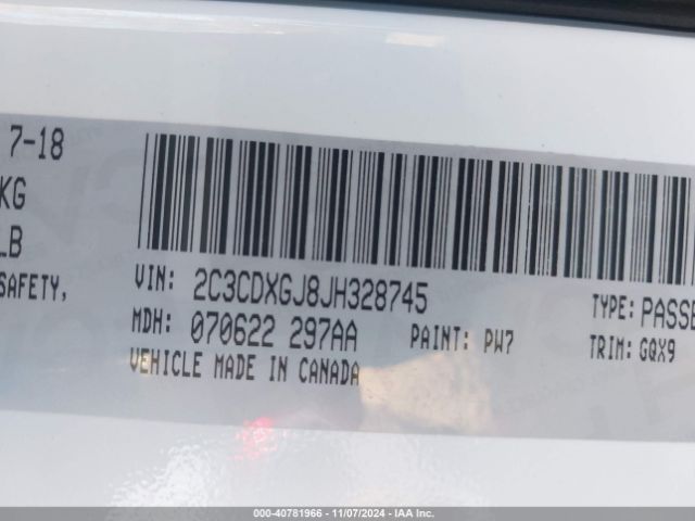 2C3CDXGJ8JH328745 Dodge Charger R/t Scat Pack Rwd