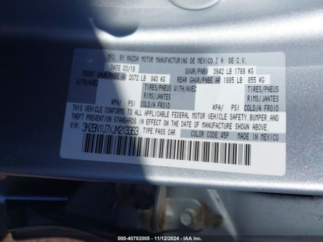 3MZBN1U7XJM213363 Mazda Mazda3 Sport