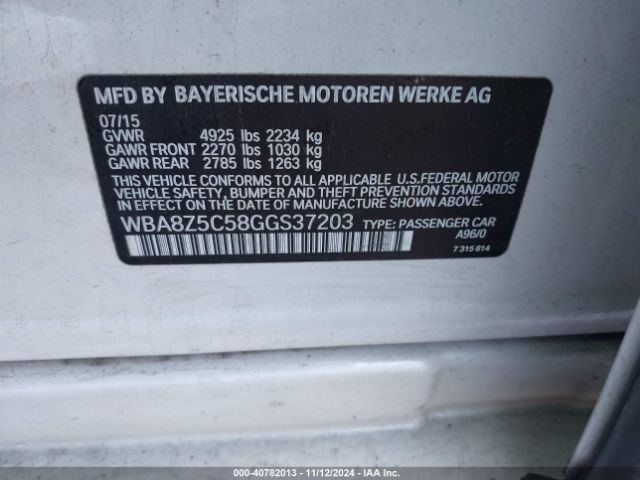 WBA8Z5C58GGS37203 BMW 328i Gran Turismo Xdrive