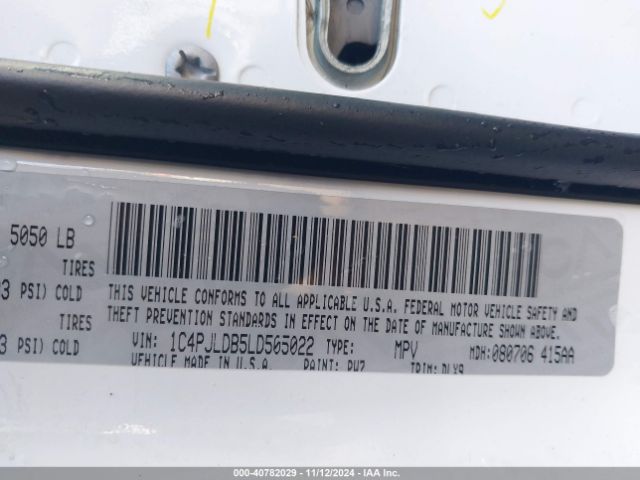 1C4PJLDB5LD505022 Jeep Cherokee Limited Fwd