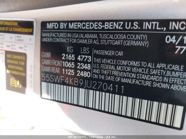 55SWF4KB9JU270411 Mercedes-Benz C 300 4matic