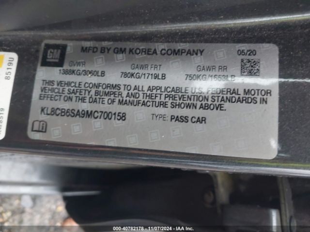 KL8CB6SA9MC700158 Chevrolet Spark Fwd Ls Automatic