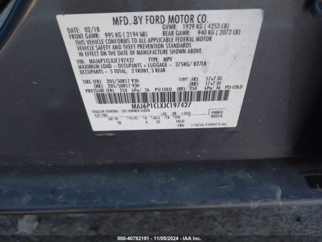 MAJ6P1CLXJC197427 Ford Ecosport Ses