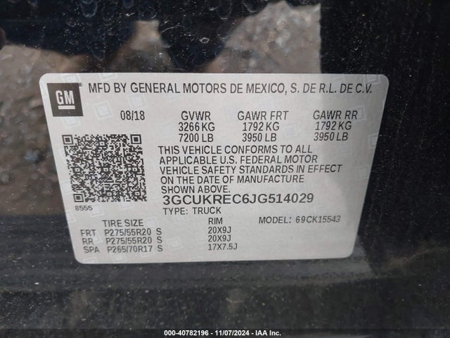 Chevrolet Silverado 1500 2lt 2018 3GCUKREC6JG514029 Image 9