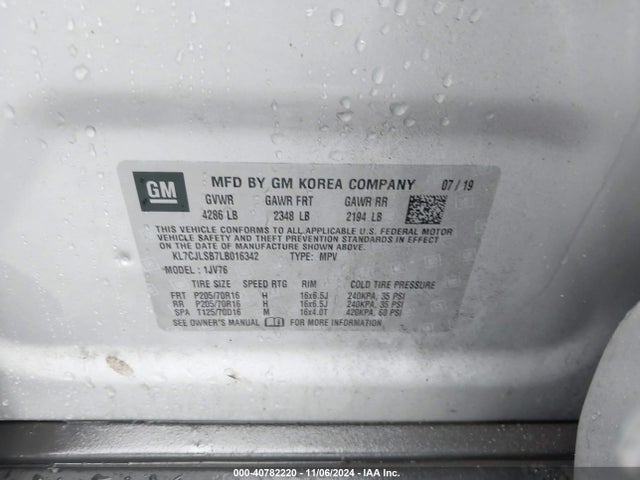 Chevrolet Trax Fwd Lt 2020 KL7CJLSB7LB016342 Image 9
