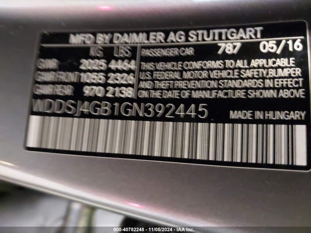 WDDSJ4GB1GN392445 Mercedes-Benz CLA 250 4MATIC