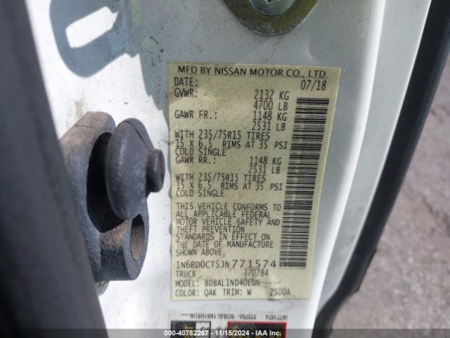 1N6BD0CT5JN771574 Nissan FRONTIER S