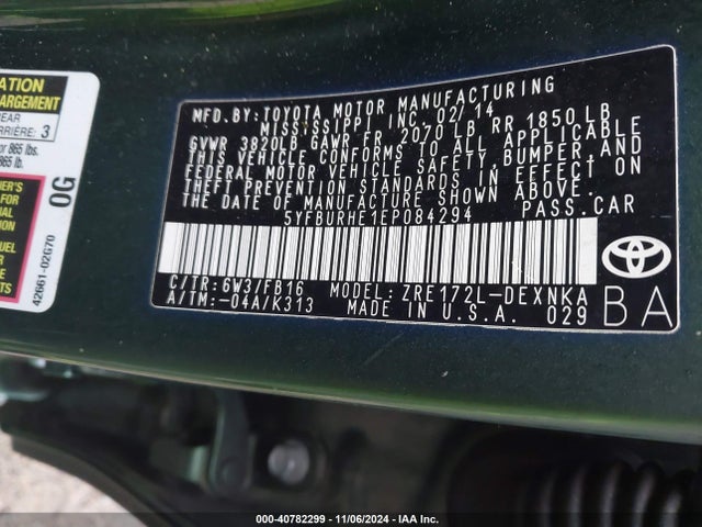 Toyota COROLLA LE 2014 5YFBURHE1EP084294 Image 9
