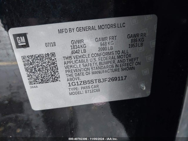 Chevrolet Malibu 1ls 2018 1G1ZB5ST8JF269117 Image 9