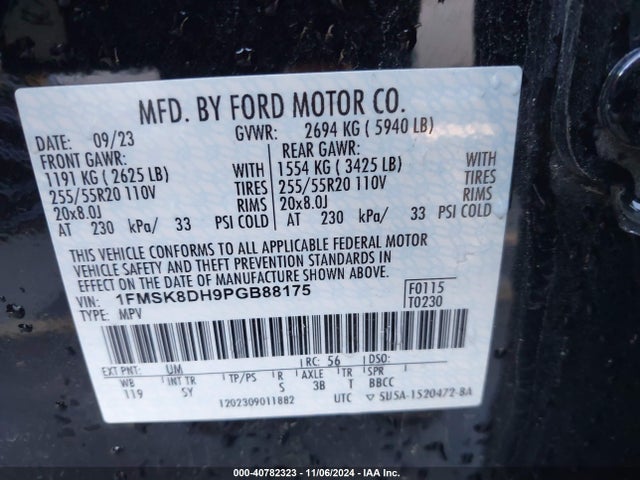 Ford EXPLORER XLT 2023 1FMSK8DH9PGB88175 Image 9
