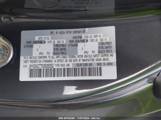 JM1NDAD77N0506052 Mazda Mx-5 Miata Grand Touring