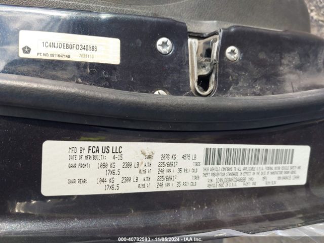 1C4NJDEB0FD340688 Jeep Compass High Altitude Edition