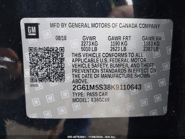 2019 CADILLAC XTS 2G61M5S38K9110643 Photo 8