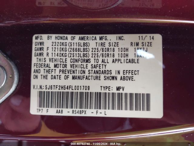 5J6TF2H54FL001709 Honda Crosstour Ex-l V6