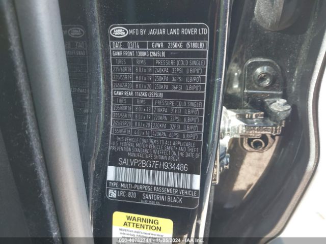 SALVP2BG7EH934486 Land Rover Range Rover Evoque Pure