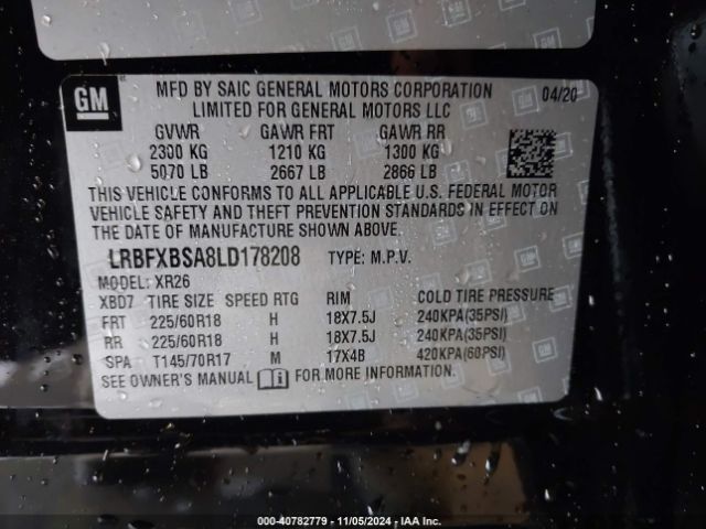 LRBFXBSA8LD178208 Buick Envision Fwd Preferred