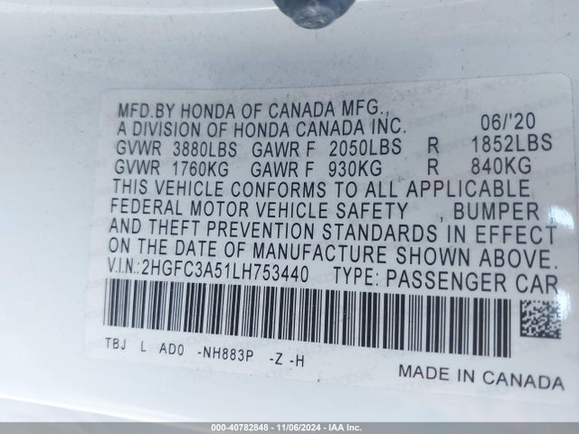 Honda CIVIC SI COUPE 2020 2HGFC3A51LH753440 Image 9