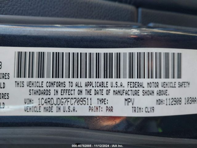 1C4RDJDG7FC709511 Dodge DURANGO LIMITED