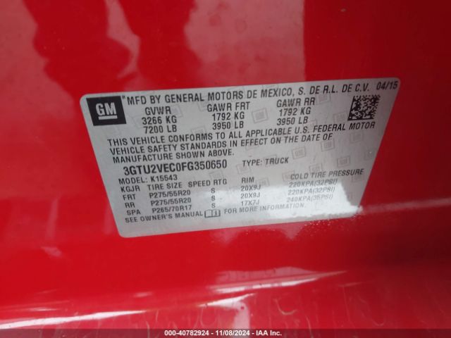 3GTU2VEC0FG350650 GMC Sierra 1500 Slt