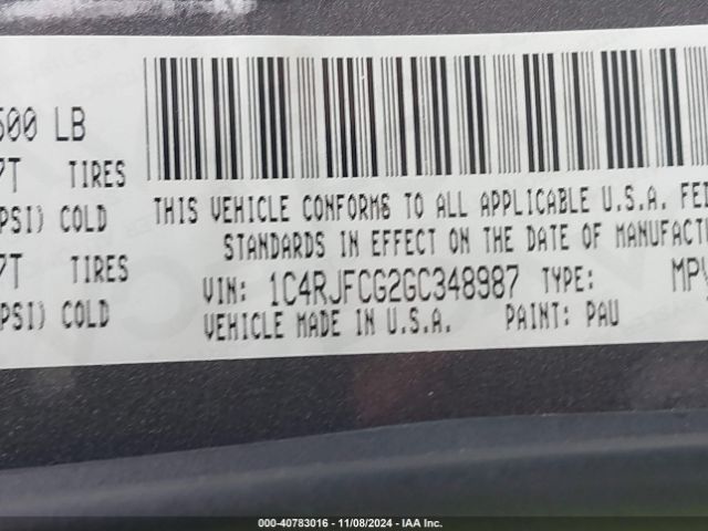 1C4RJFCG2GC348987 Jeep Grand Cherokee High Altitude