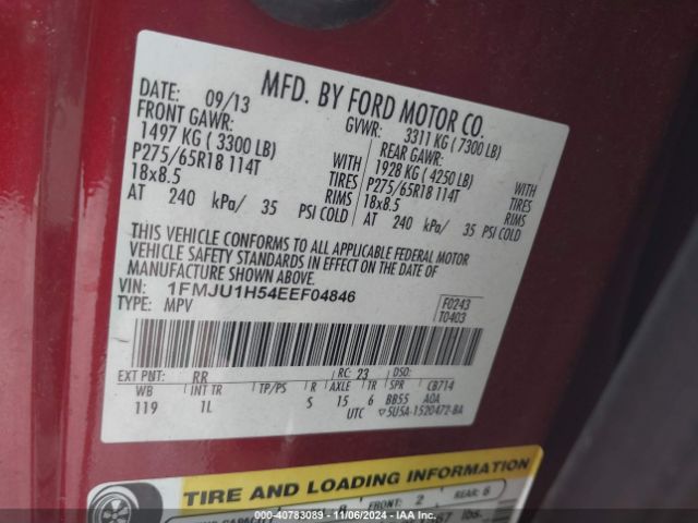 1FMJU1H54EEF04846 Ford Expedition Xlt