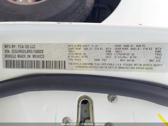 3C6UR5DL8RG158028 RAM 2500