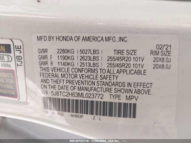5J8TC2H63ML023772 Acura Rdx A-spec Package